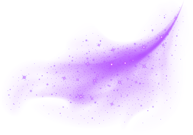 A blob-shaped patch of purple space filled with small twinkling stars, surrounded by a bright pink, glowing outline.