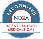 Circular badge with text "Recognized NCQA Patient-Centered Medical Home," indicating official recognition for healthcare quality as a trusted pediatrician in Melbourne, FL.