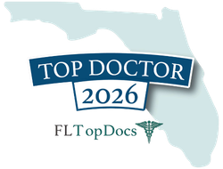 Logo displaying "Top Doctor 2026" over an outline of Florida, with "FL Top Docs" and a medical caduceus symbol below&mdash;perfect for recognizing excellence in pediatrics and celebrating outstanding pediatrician contributions to children's health.